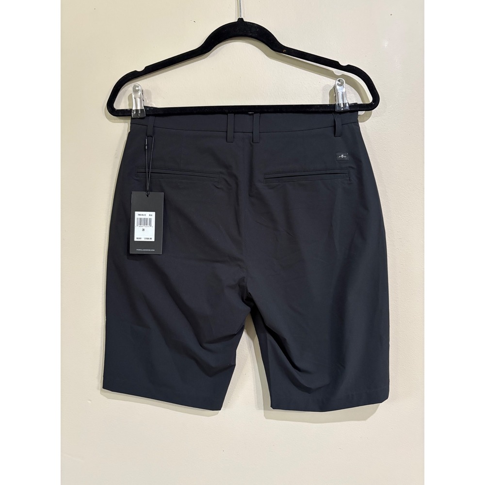 7 for all Mankind Mens 28 Black Flat Front Shorts 9.5" Performance #7M519L12 NWT